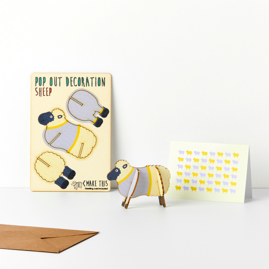 Pop out sheep greeting card