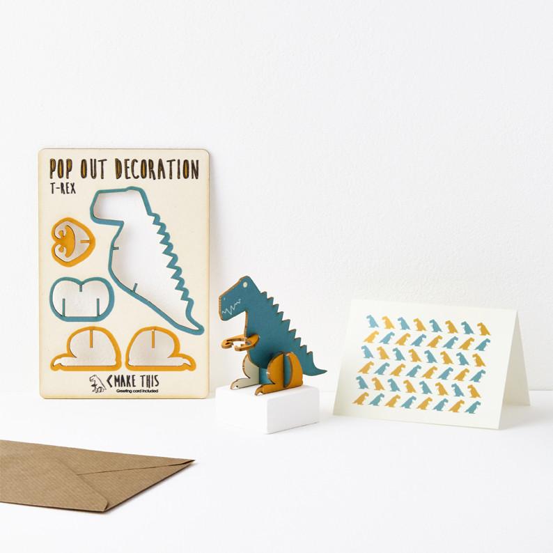 Pop out t-Rex greeting card