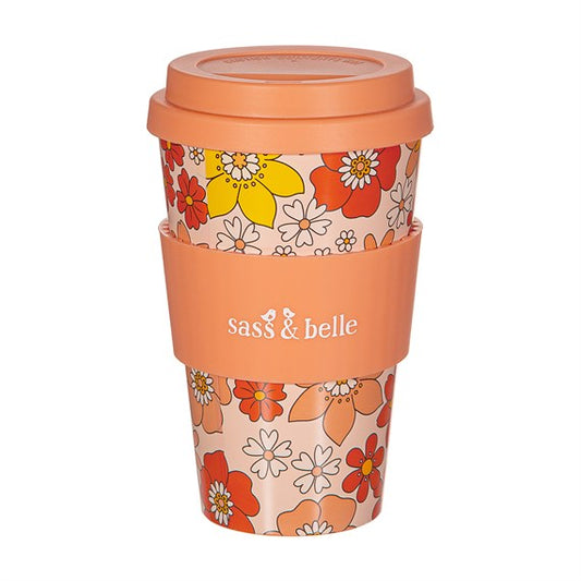 70s Floral Travel Coffee Cup