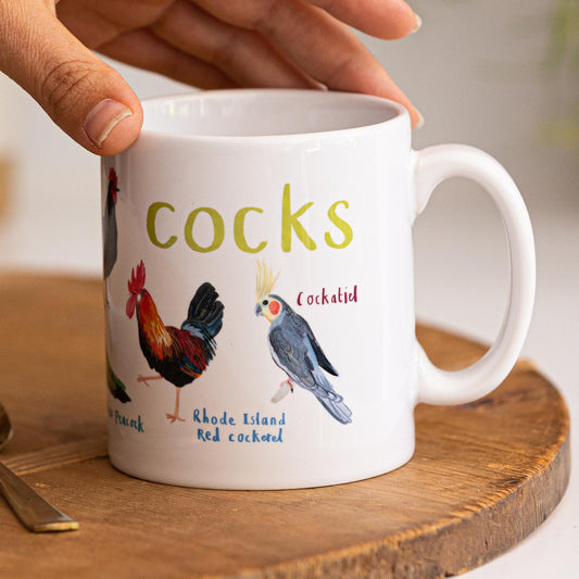 Cocks boxed Ceramic Mug bySarah Edmonds