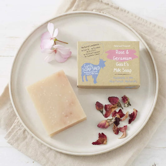 rose and geranium goats milk soap