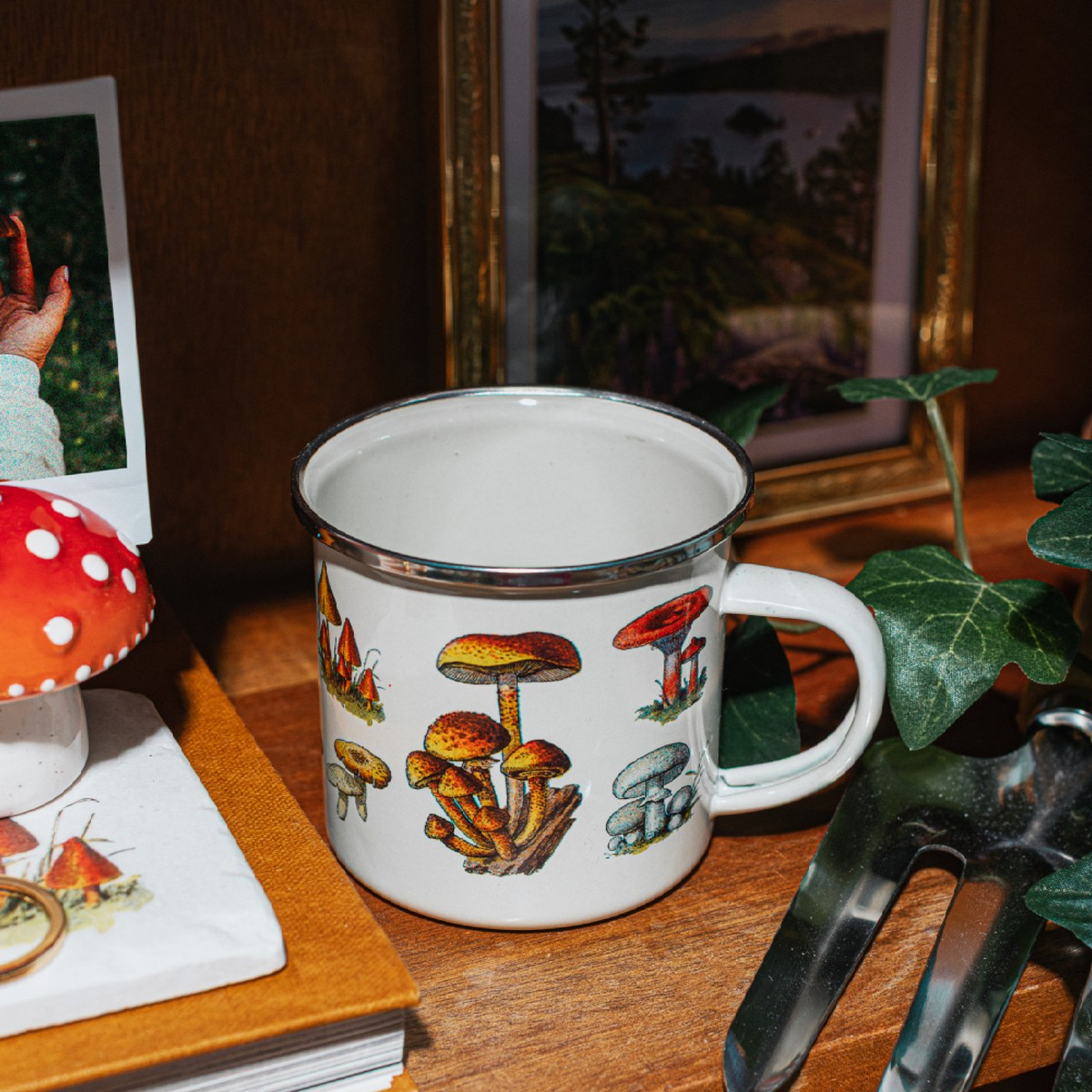 Sass and Belle Vintage Enamel Mushroom Mug