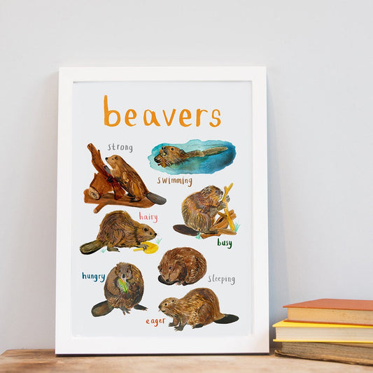 Sarah Edmonds A4 Pun Of It Beavers Print