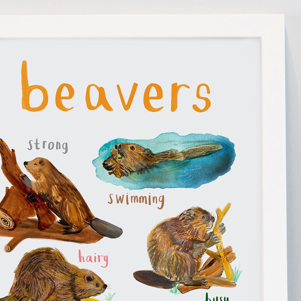 Sarah Edmonds A4 Pun Of It Beavers Print