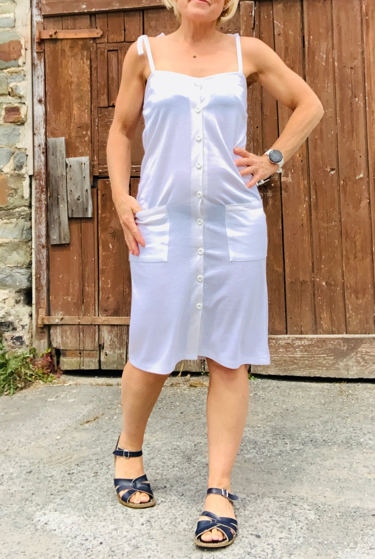 Original 70’s Chelsea girl white jersey summer dress