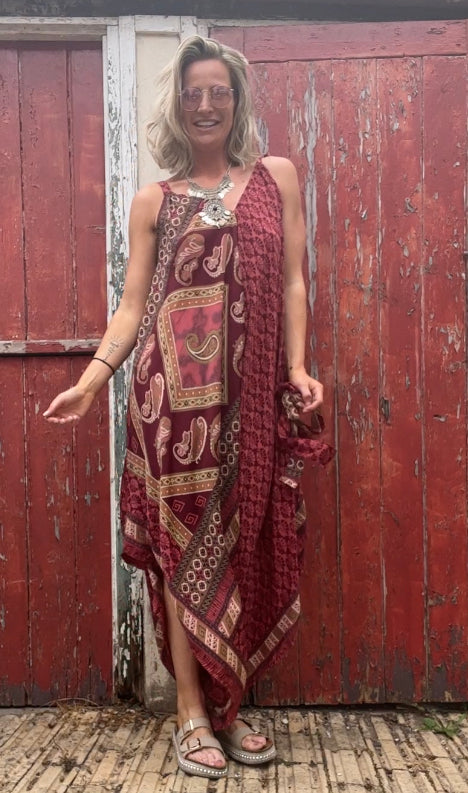Hand made Indian sari fabric belted jumpsuit/Romper
