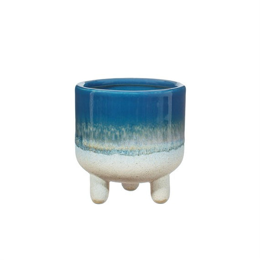 Sass & Belle Blue dip glaze boho style leggy planter