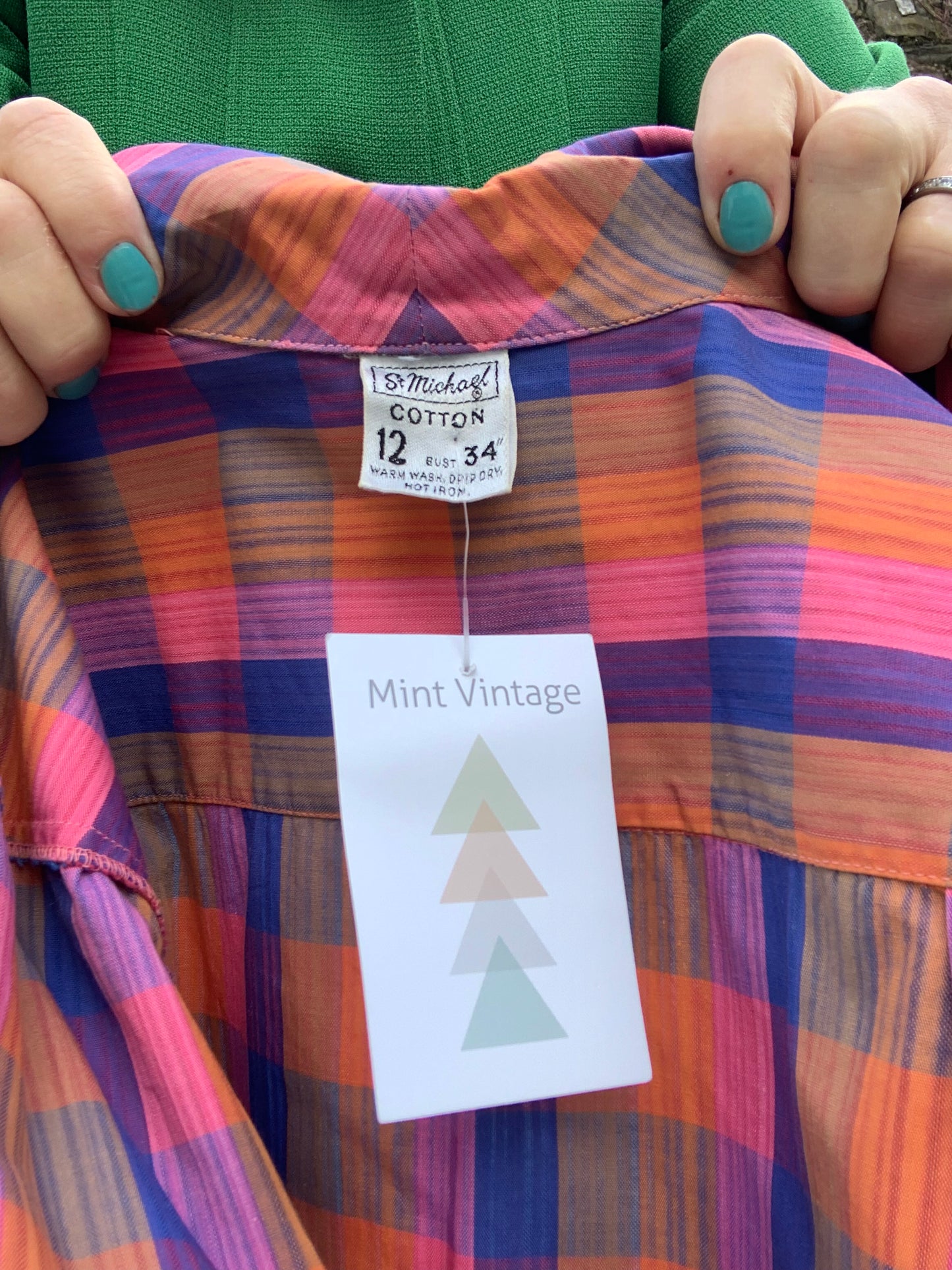 1960’s St Michael colourful utility shirt ~ sz 8-12