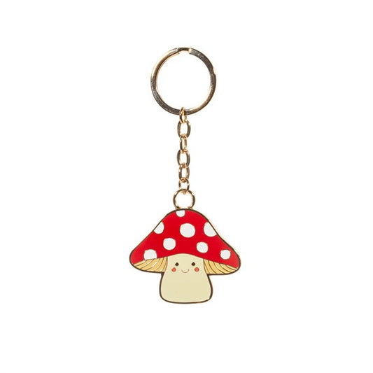 Sass & Belle Mushroom enamel key ring