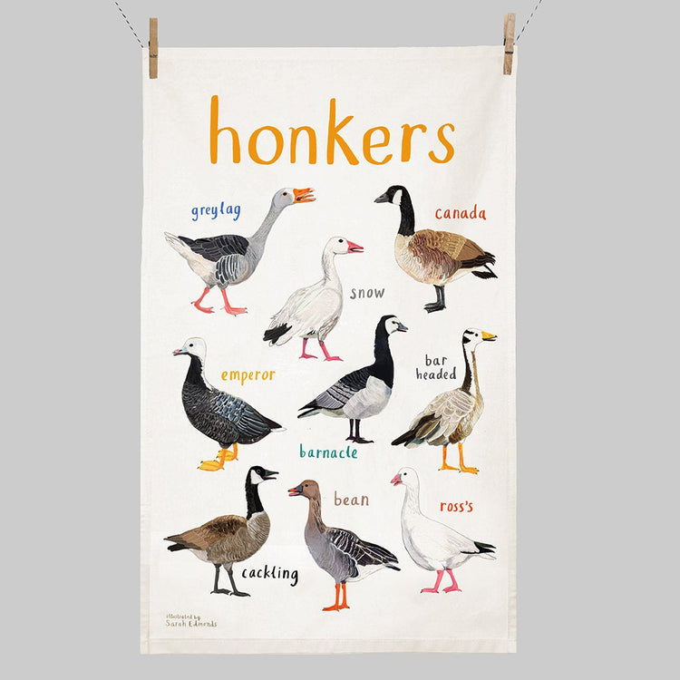 Honkers cheeky bird premium tea towel