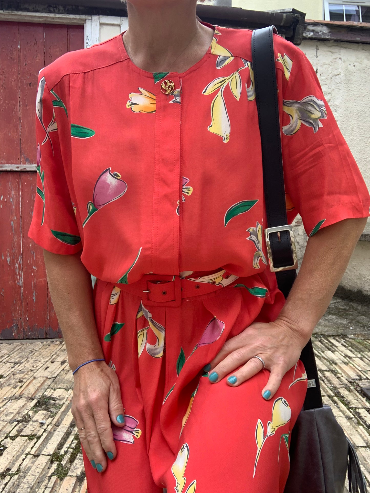Vintage 1980’s colourful Mandy Marsh midi dress sz 8-14