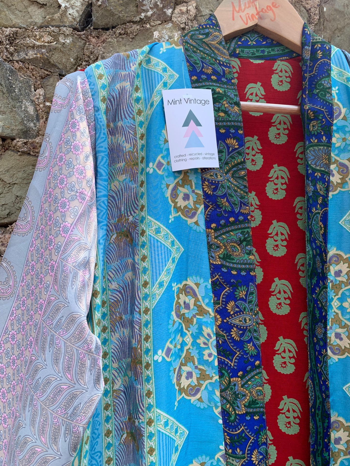 Handmade sari fabric kimono style robe ~ free sz 8-18