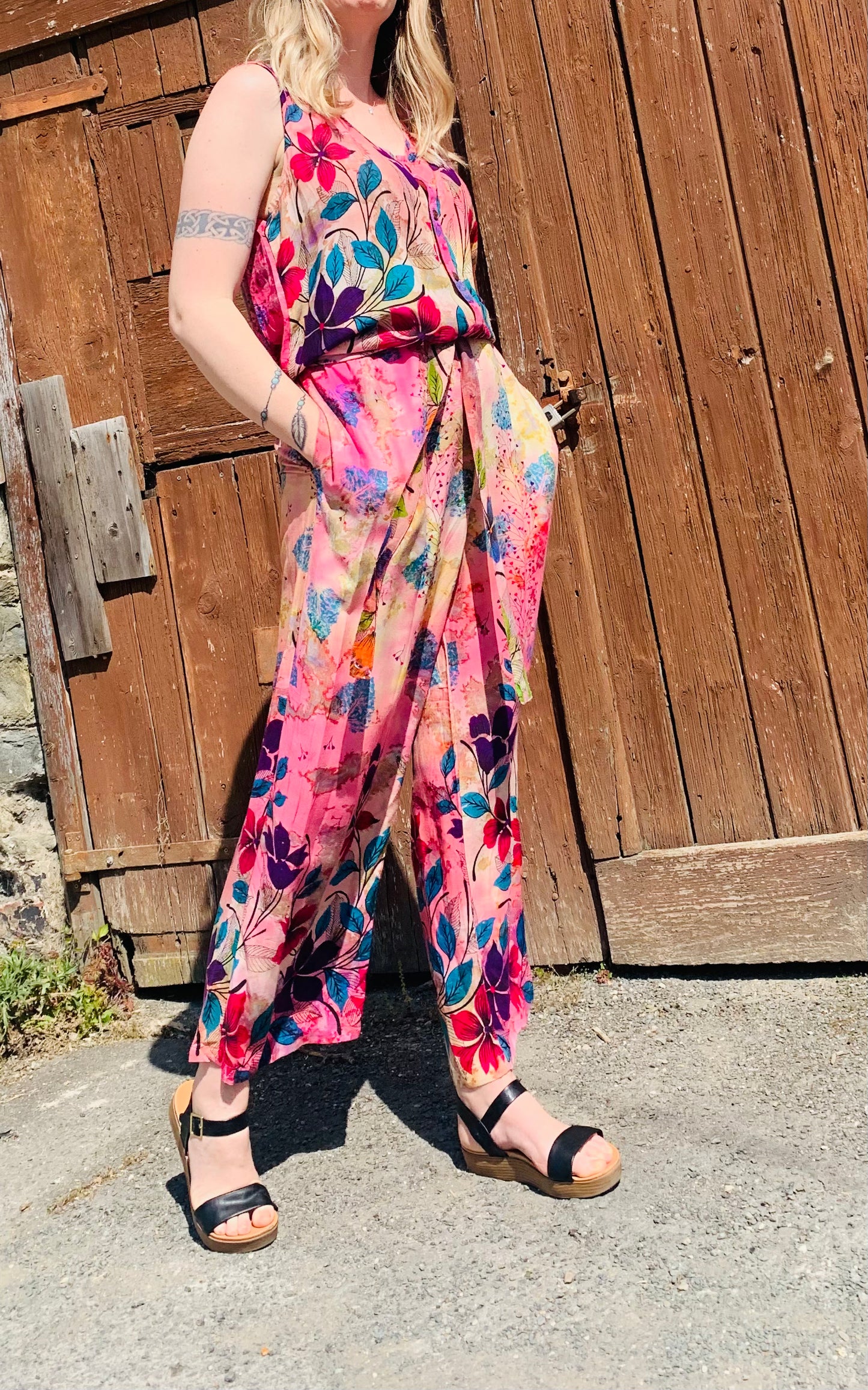 Handmade colourful patterned jumpsuits ~ sz 8-12