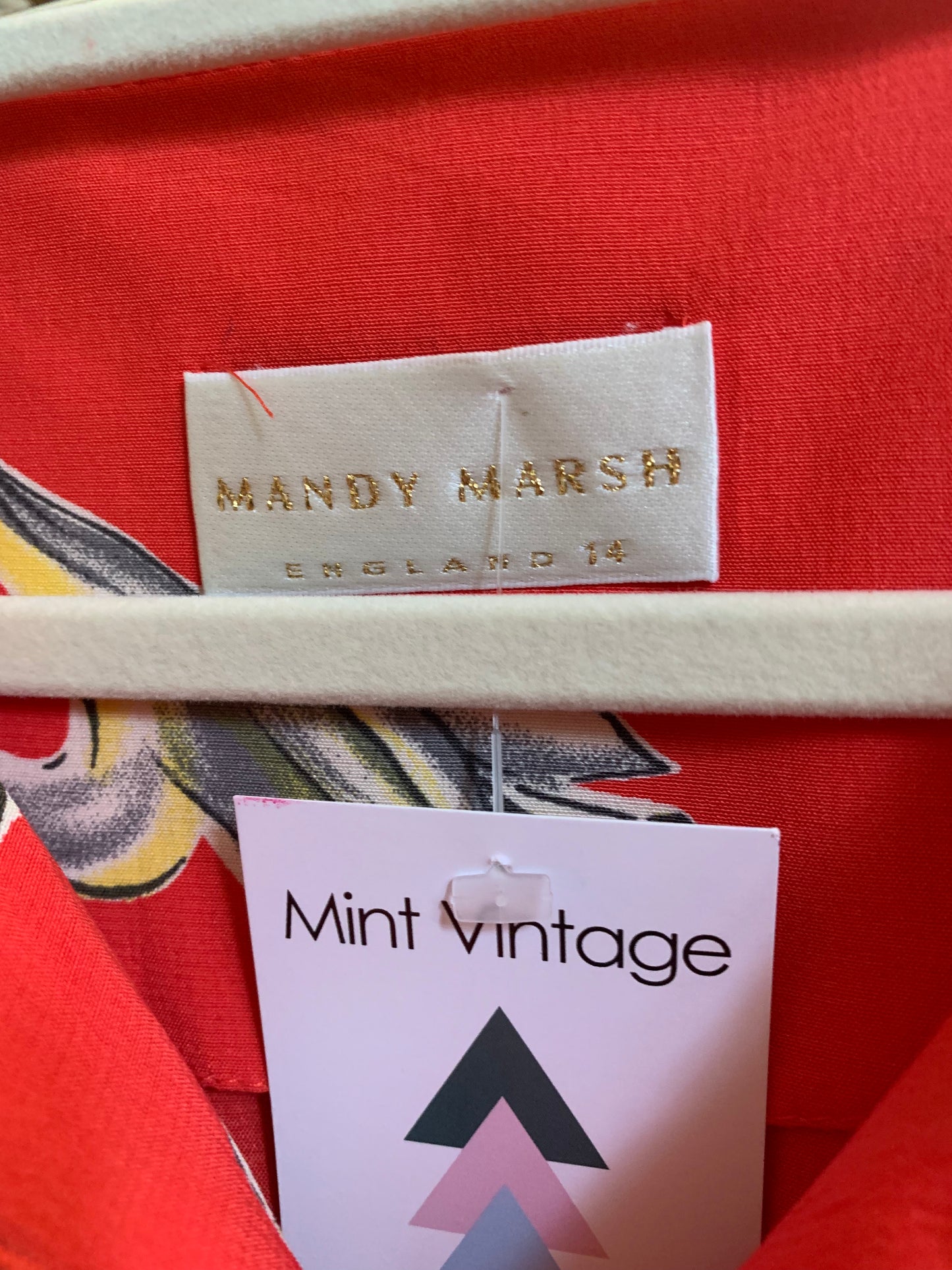 Vintage 1980’s colourful Mandy Marsh midi dress sz 8-14