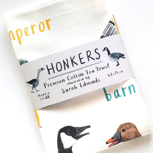 Honkers cheeky bird premium tea towel