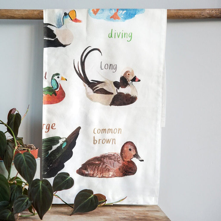 Floaters cheeky bird premium tea towel