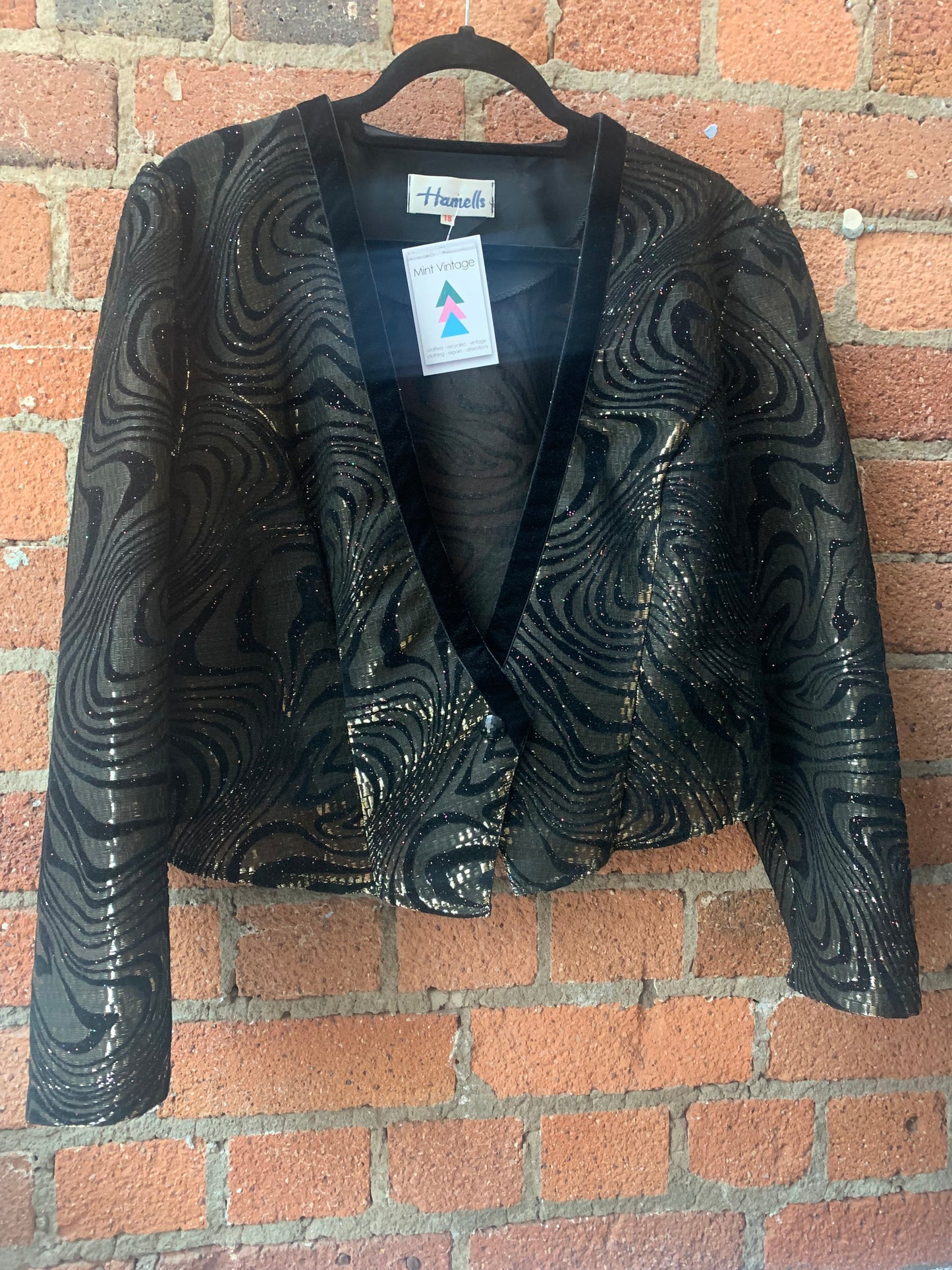Vintage 1980’s metallic shimmer black jacket
