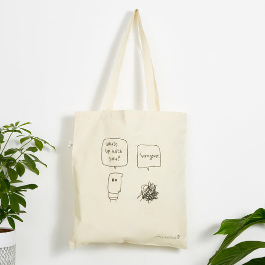 “Hangover” Hazel bee eco cotton tote bag