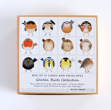 Garden birds boxed collection of 12 art cards