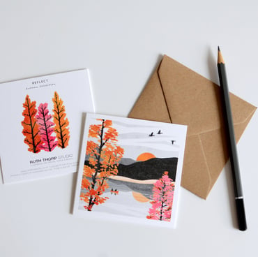 Autumn themed boxed art card collection of 12 designs