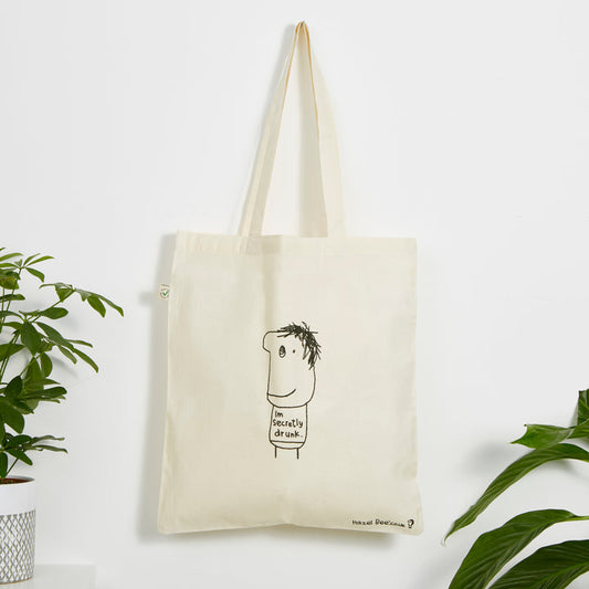 “Secretly Drunk” Hazel Bee eco cotton tote bag