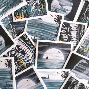 Ocean boxed collection of 12 art cards by Ruth Thorp
