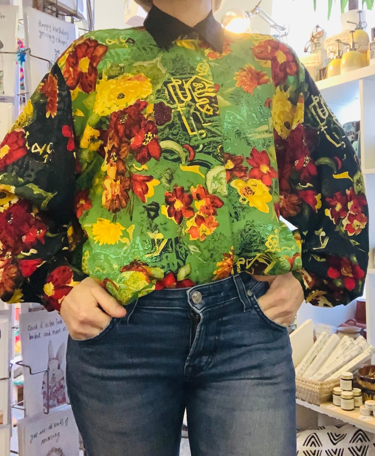 1980’s Vintage colourful oversized blouse/shirt