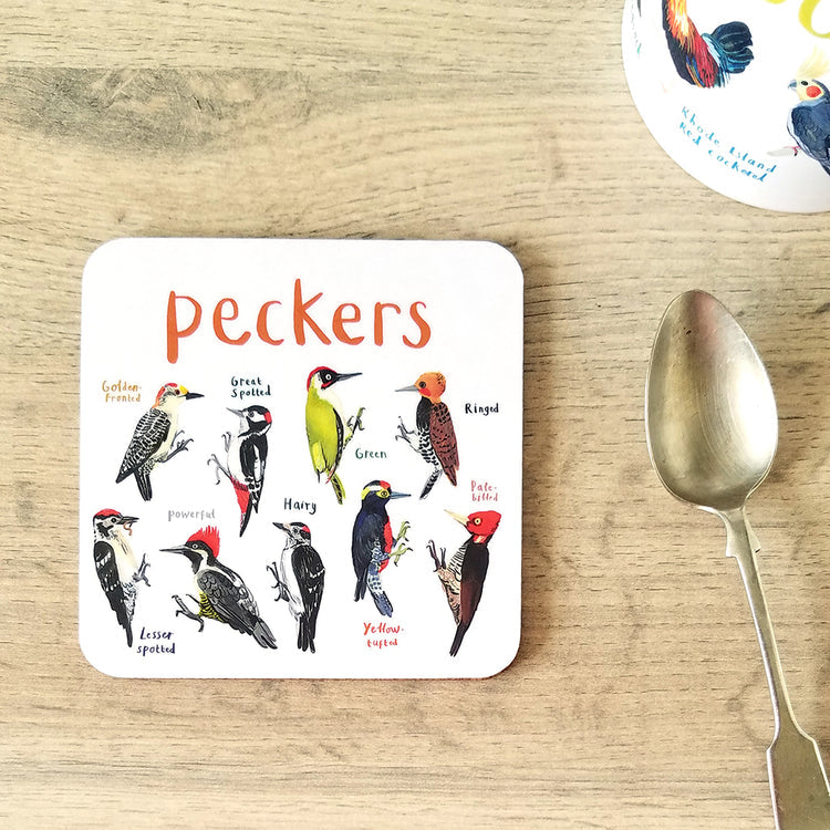 Peckers cheeky bird drink coaster