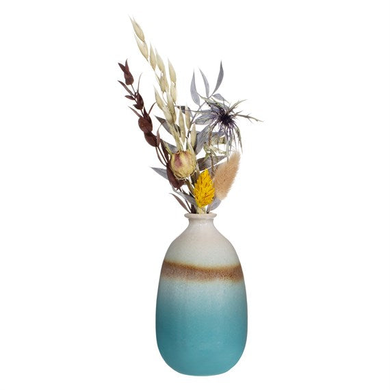 Sass & Belle turquoise blue dip glaze ombré bud vase