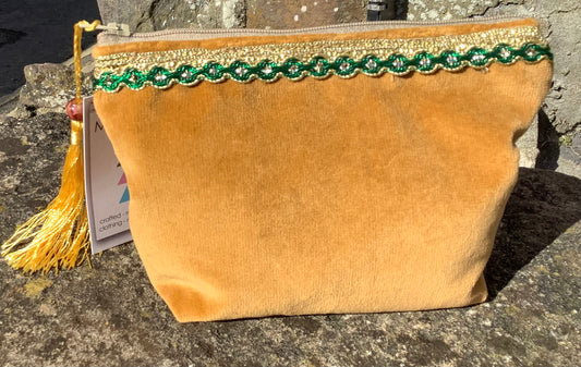 Handmade multipurpose velvet zipper pouch