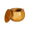 Bamboo condiment pot with spoon