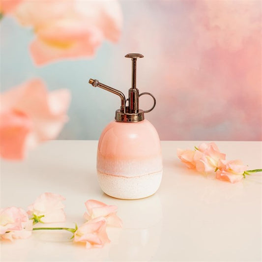 Sass & Belle Boho style pink dip glaze ceramic plant mister