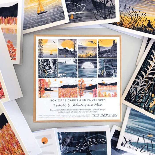 Travel & Adventure box of 12 art print cards