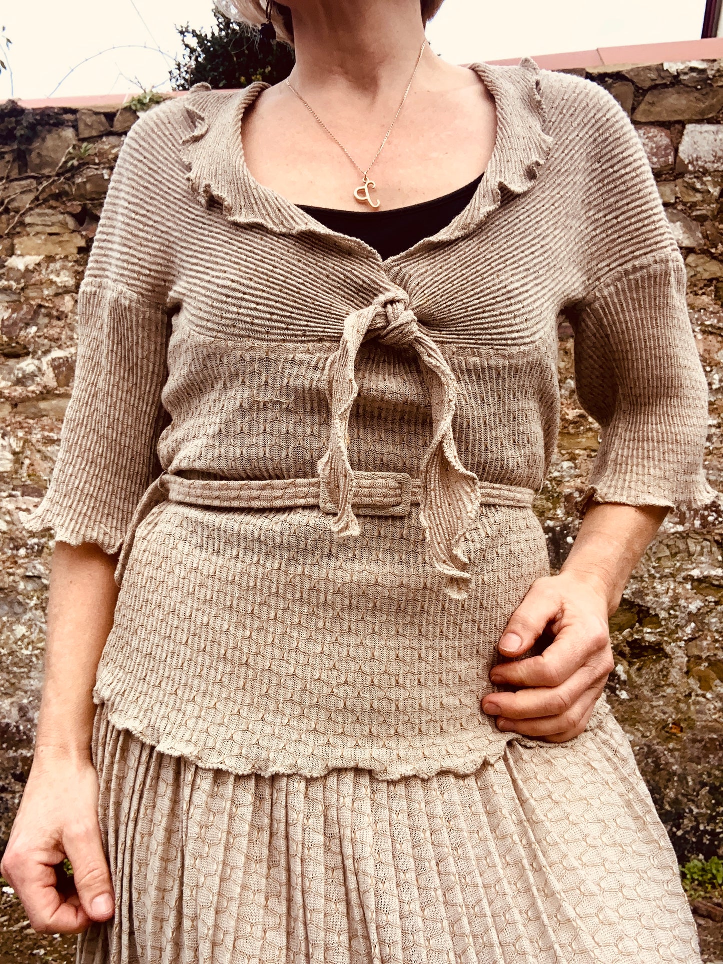 Vintage 1970’s Frank Usher knitted skirt suit