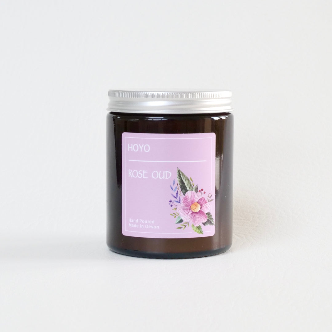 Rose Oud hand poured soy wax candle