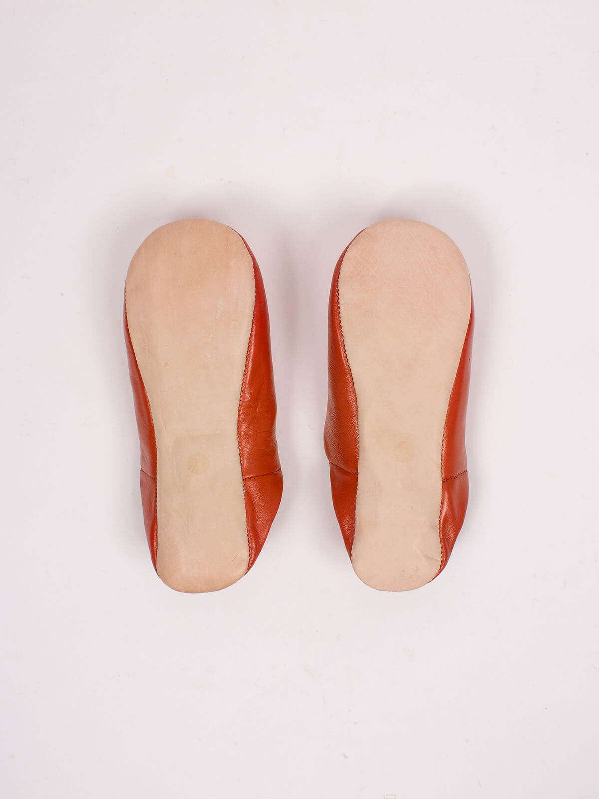 Moroccan orange leather mule slippers