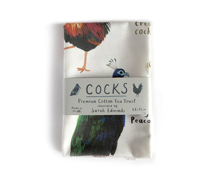 Cocks cheeky bird premium tea towel