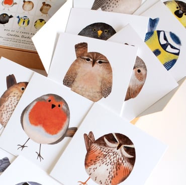 Garden birds boxed collection of 12 art cards