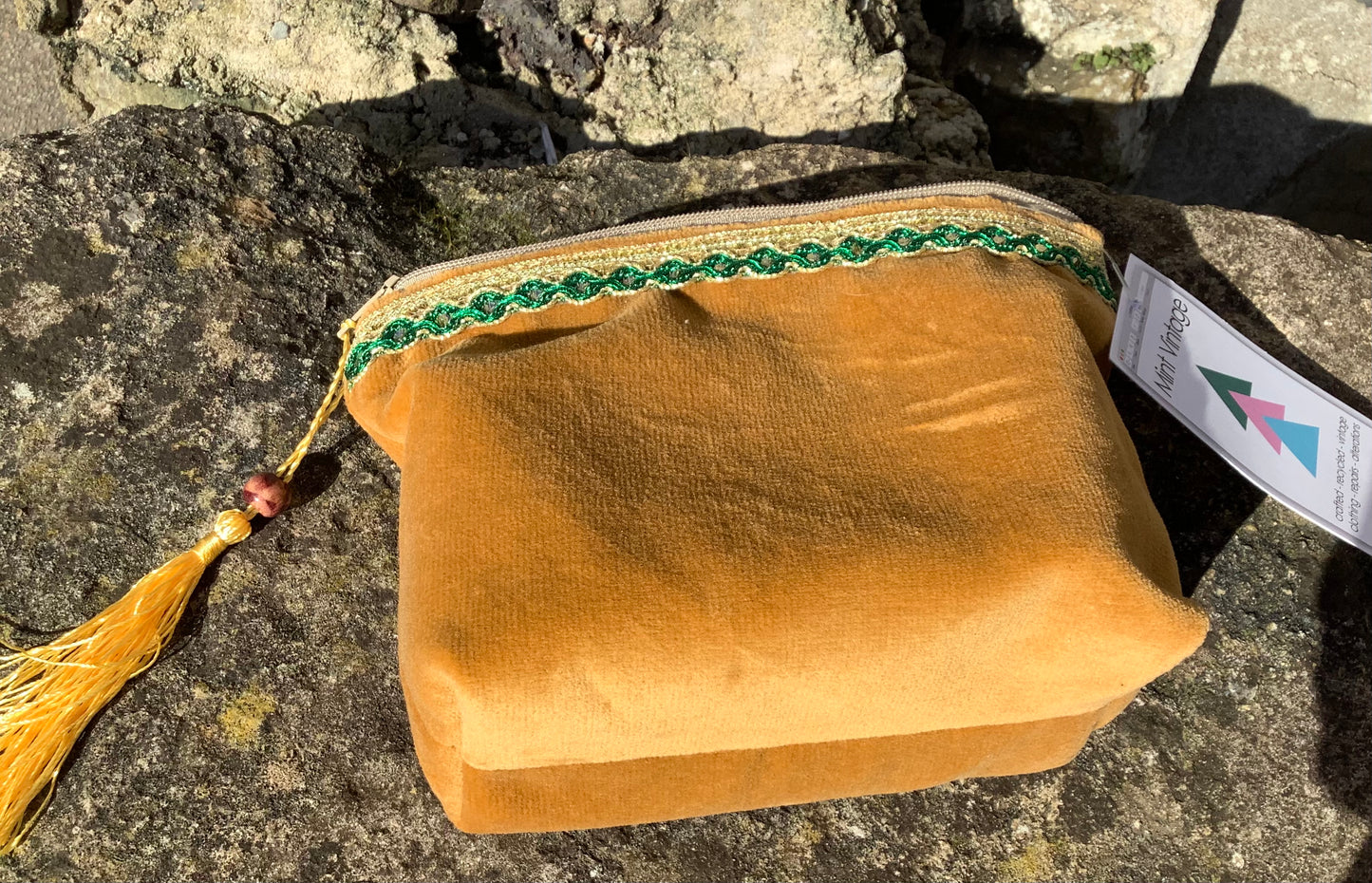 Handmade multipurpose velvet zipper pouch