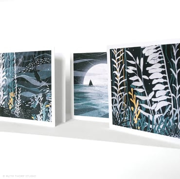 Ocean boxed collection of 12 art cards by Ruth Thorp
