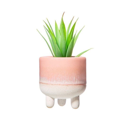 Sass &Belle Pink dip glaze boho style leggy planter