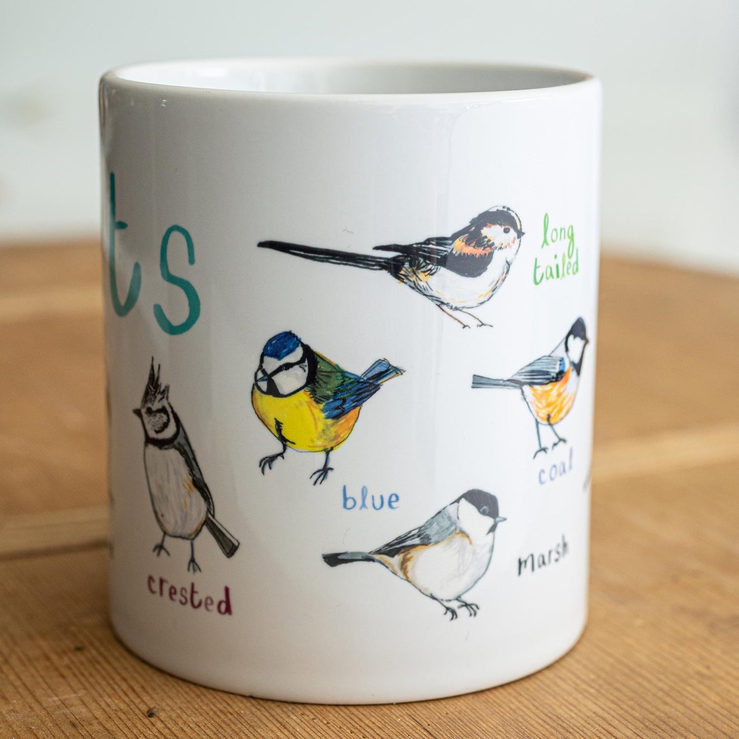 Tits cheeky bird art illustrated ceramic mug