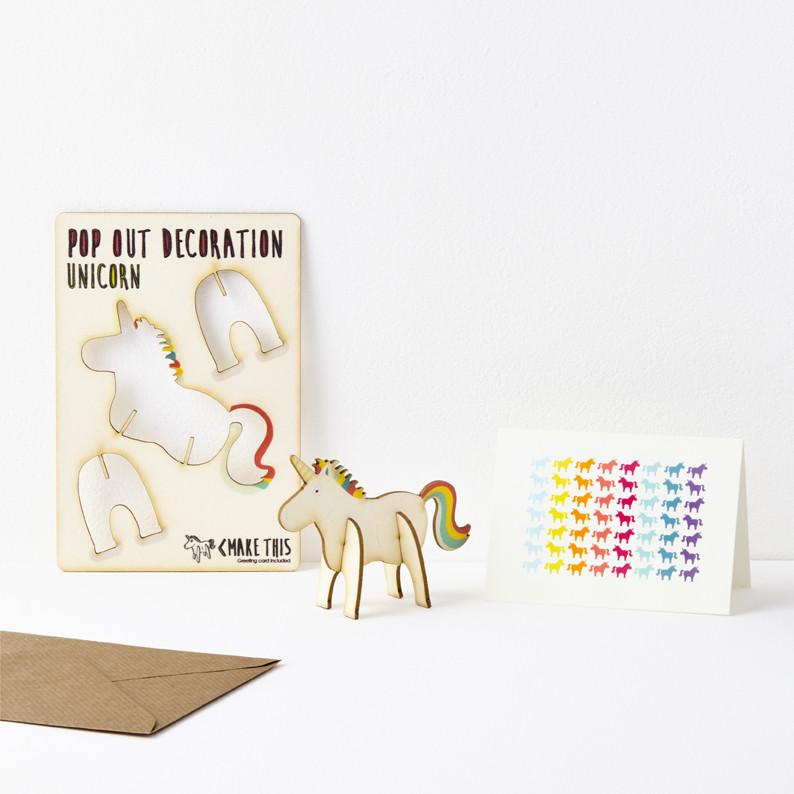 Pop out magical unicorn greeting card