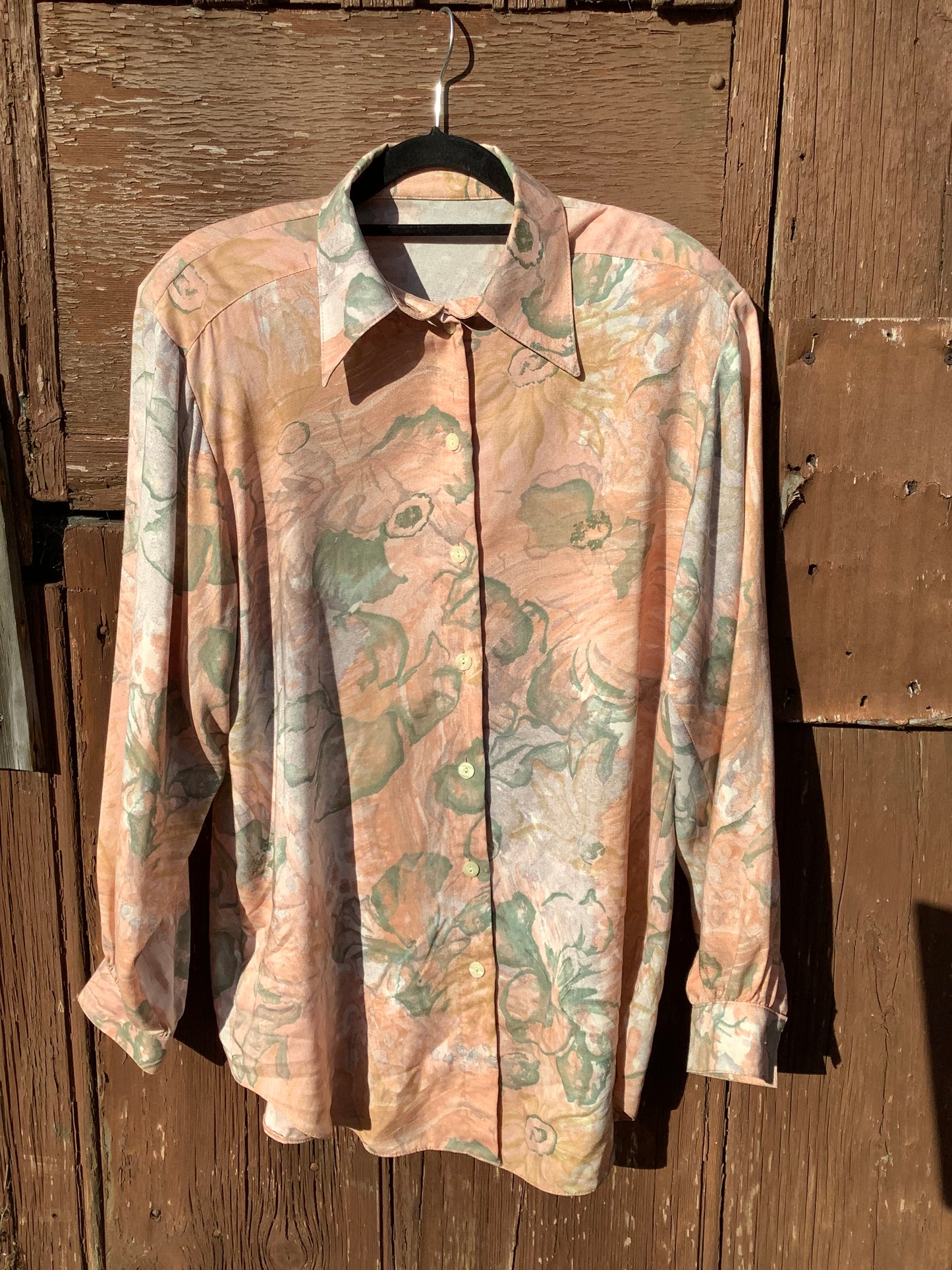 Vintage 90’s pastel abstract pattern oversized shirt