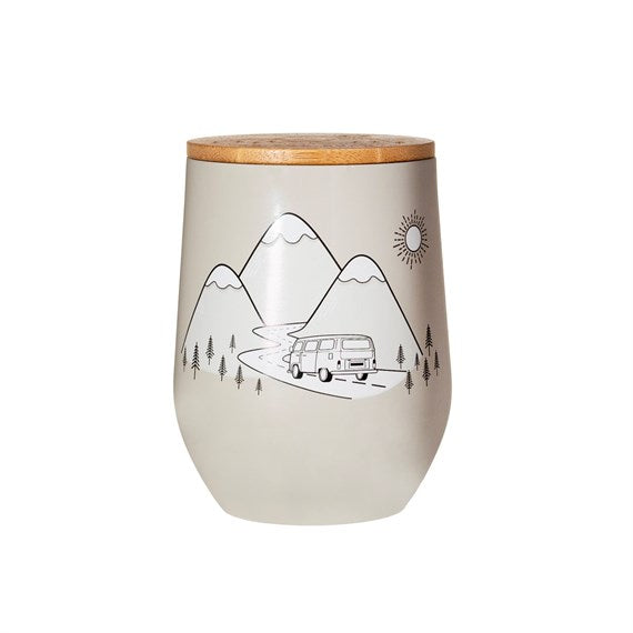 Grey Insulated travel & adventure hot drink mug