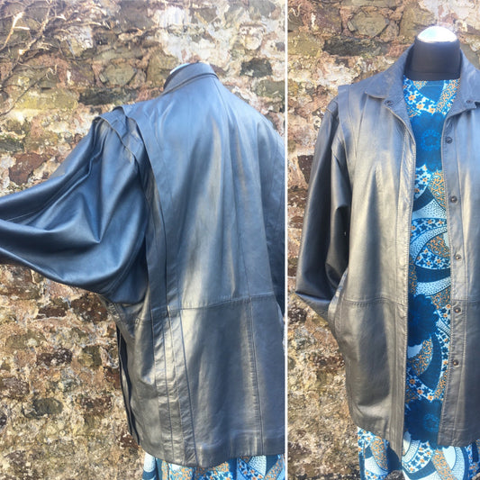 Vintage 1980’s slouchy metallic butter soft leather jacket