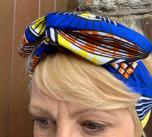 Handmade African fabric & wire twist vintage style hairband