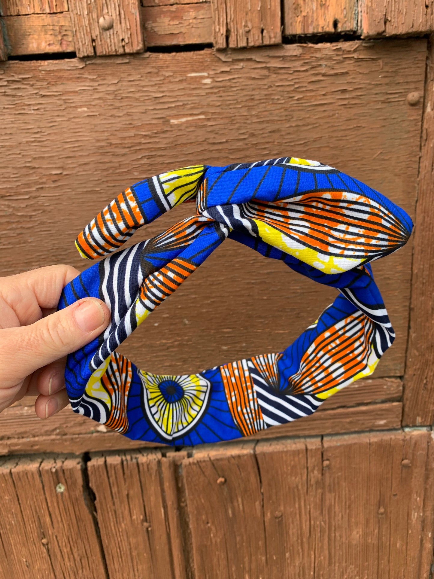 Handmade African fabric & wire twist vintage style hairband