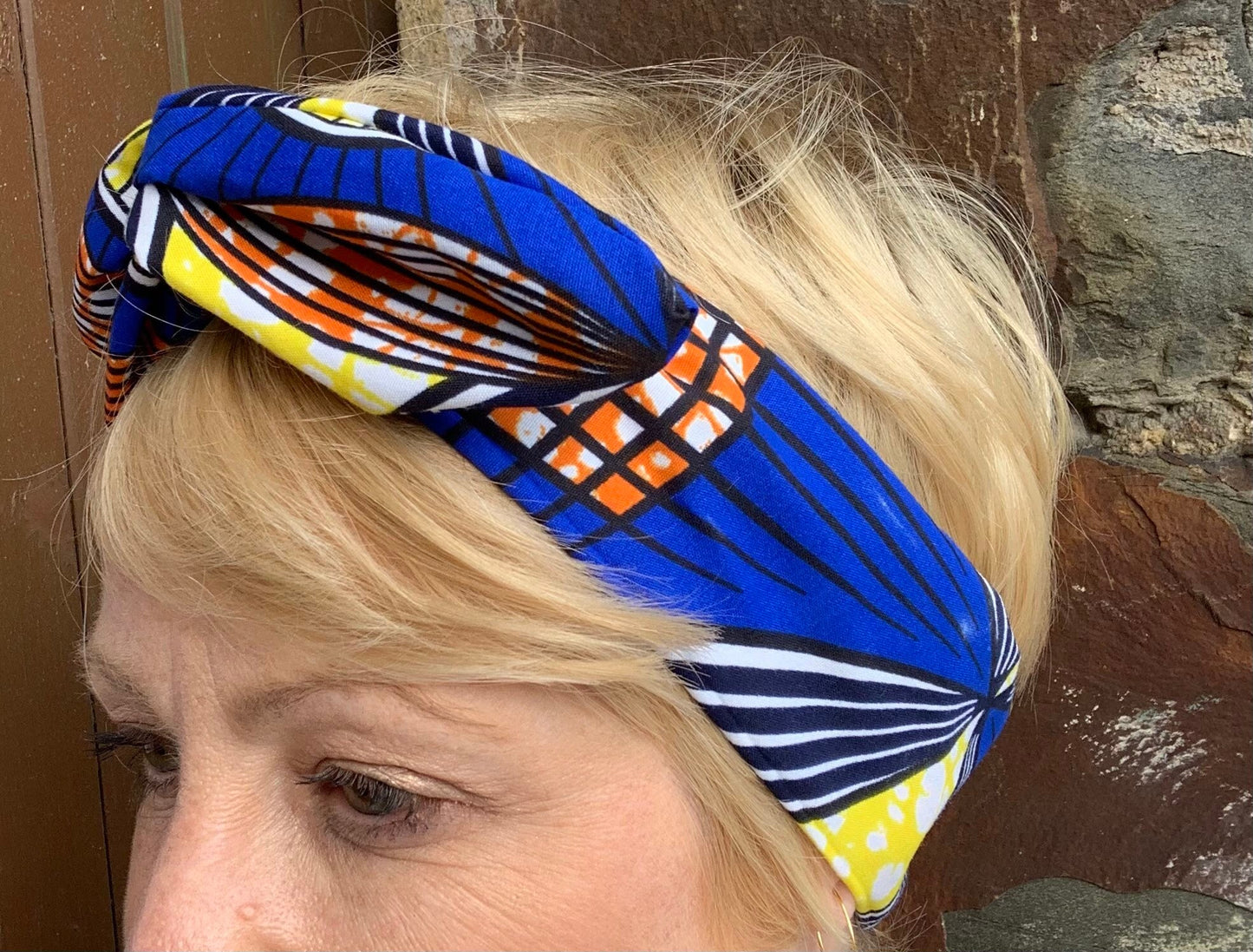 Handmade African fabric & wire twist vintage style hairband