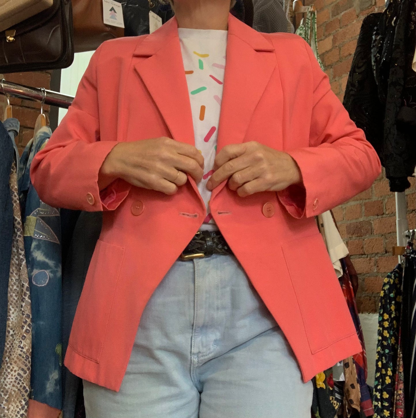 Vintage 1980’s designer YSL coral jacket
